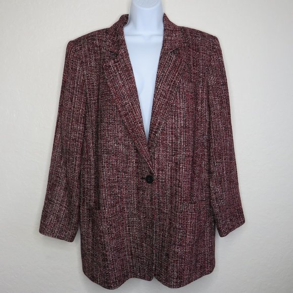 Lord & Taylor* Women's Long‎ Sleeve One Button Double Pocket Silk Coat~ Size 14 - Picture 1 of 10